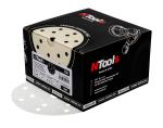 CSD-Keramikschleifscheibe mit Klett, 14+1-Lochung, Ø 150 mm, gelblich;  50er Pack P 80